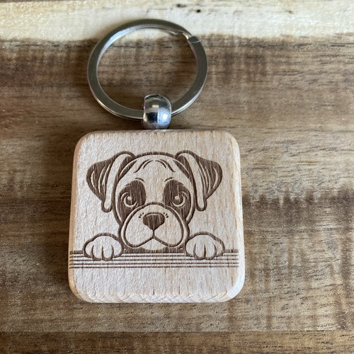 Wooden engraved boxer dog - wooden,