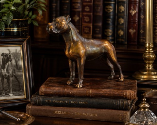 Statua scultura cane boxer