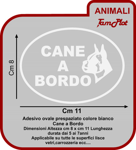 Adesivo cane boxer bordo - adesivo, a