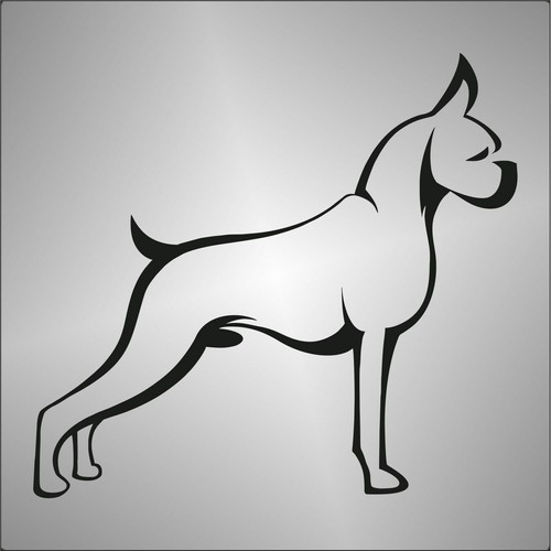 Adesivo boxer cane dog chien - boxer,