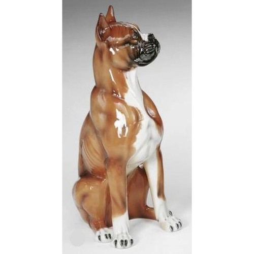 Statua cane boxer seduto - statua,