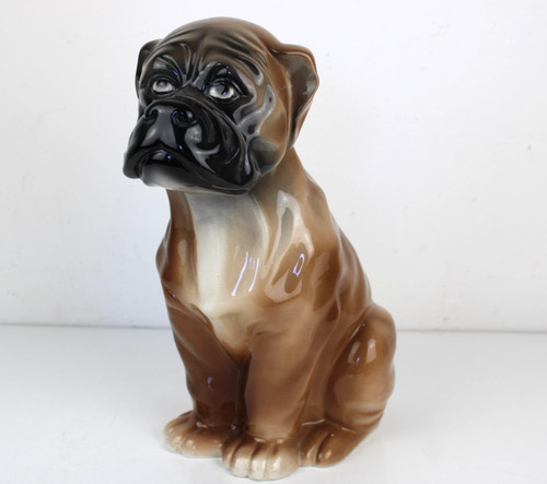 Statua cane boxer seduto - statua,